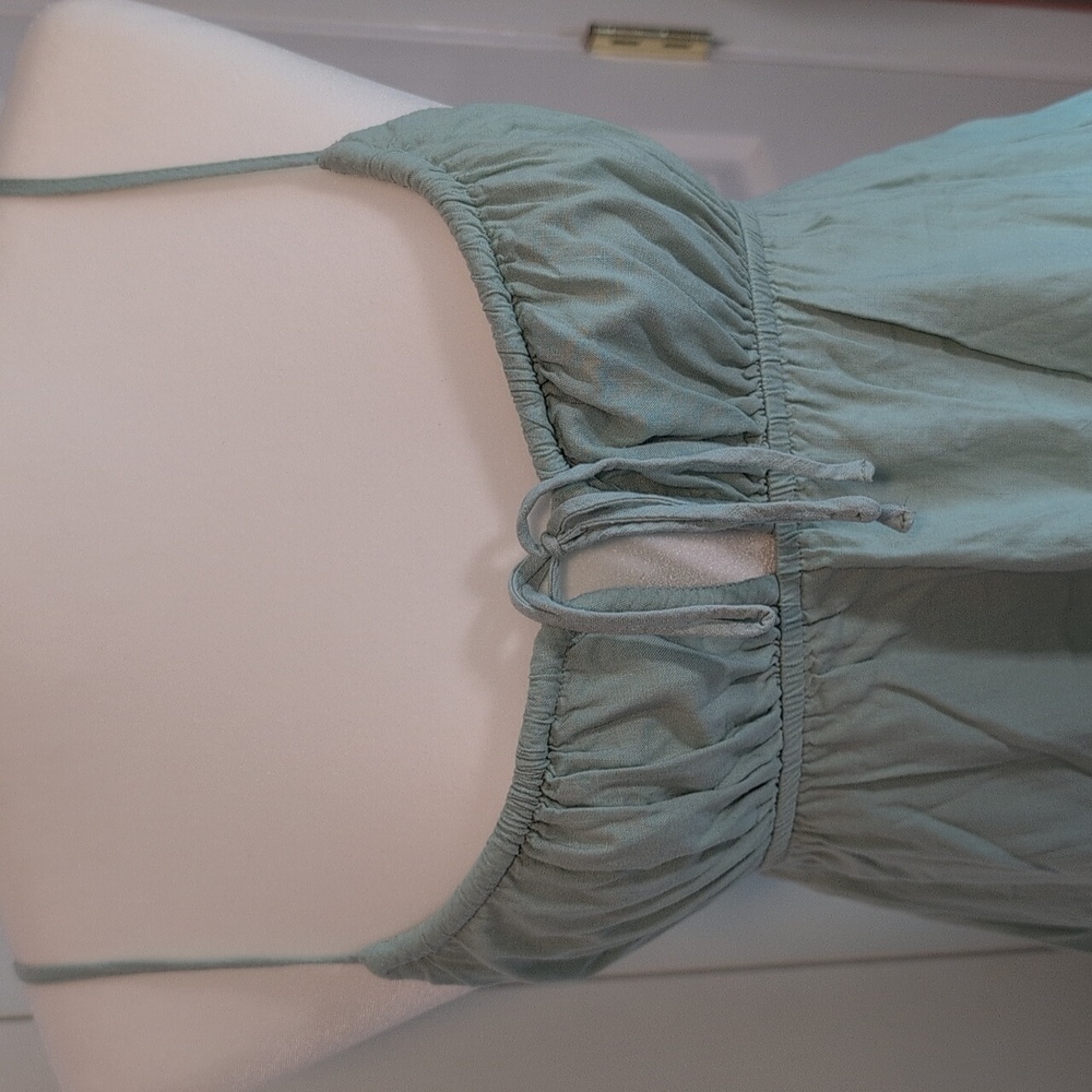 Princess Polly Sage Green Mini Babydoll Dress Size 4 - Picture 2 of 11